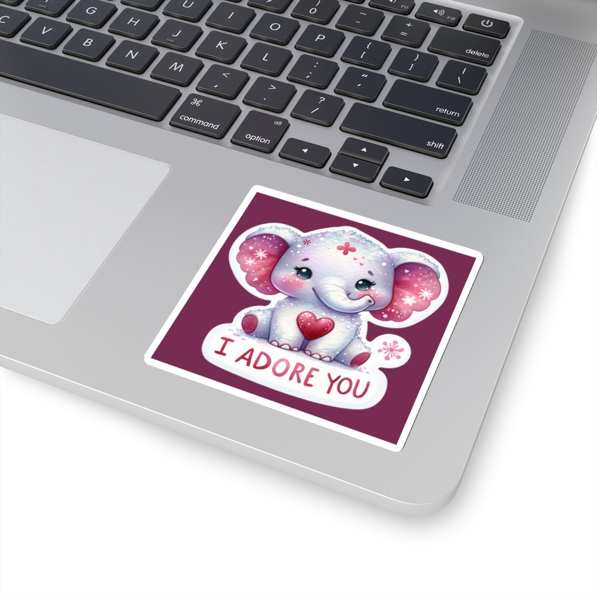 Cute and Sweet Happy Valentines Elephant-Kiss-Cut Sticker-My Bright Side Clothing