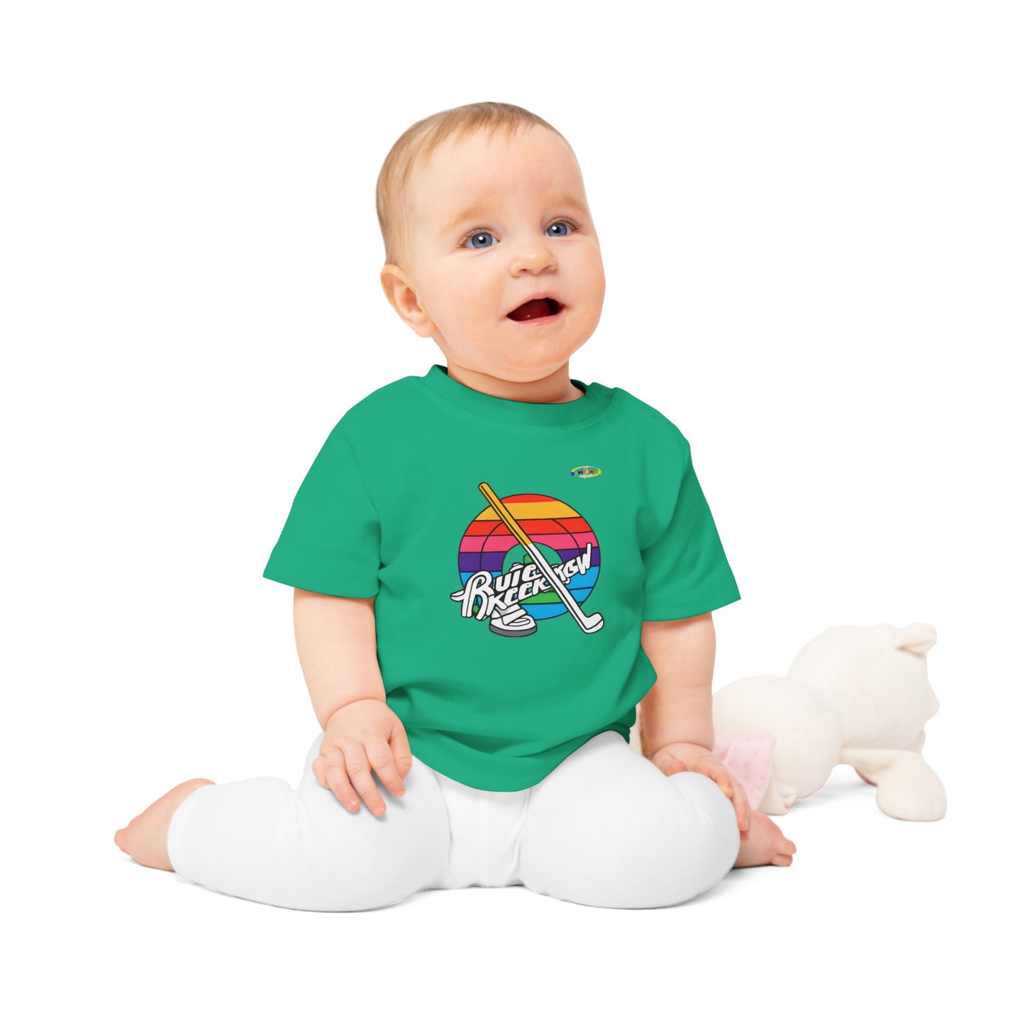 Cute Rainbow Circle Hockey Power logo Baby T-Shirt-MyBrightSideClothing