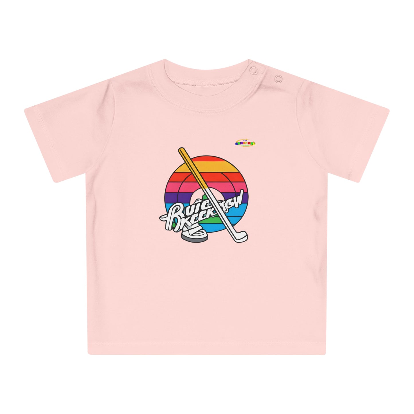 Cute Rainbow Circle Hockey Power logo Baby T-Shirt-MyBrightSideClothing