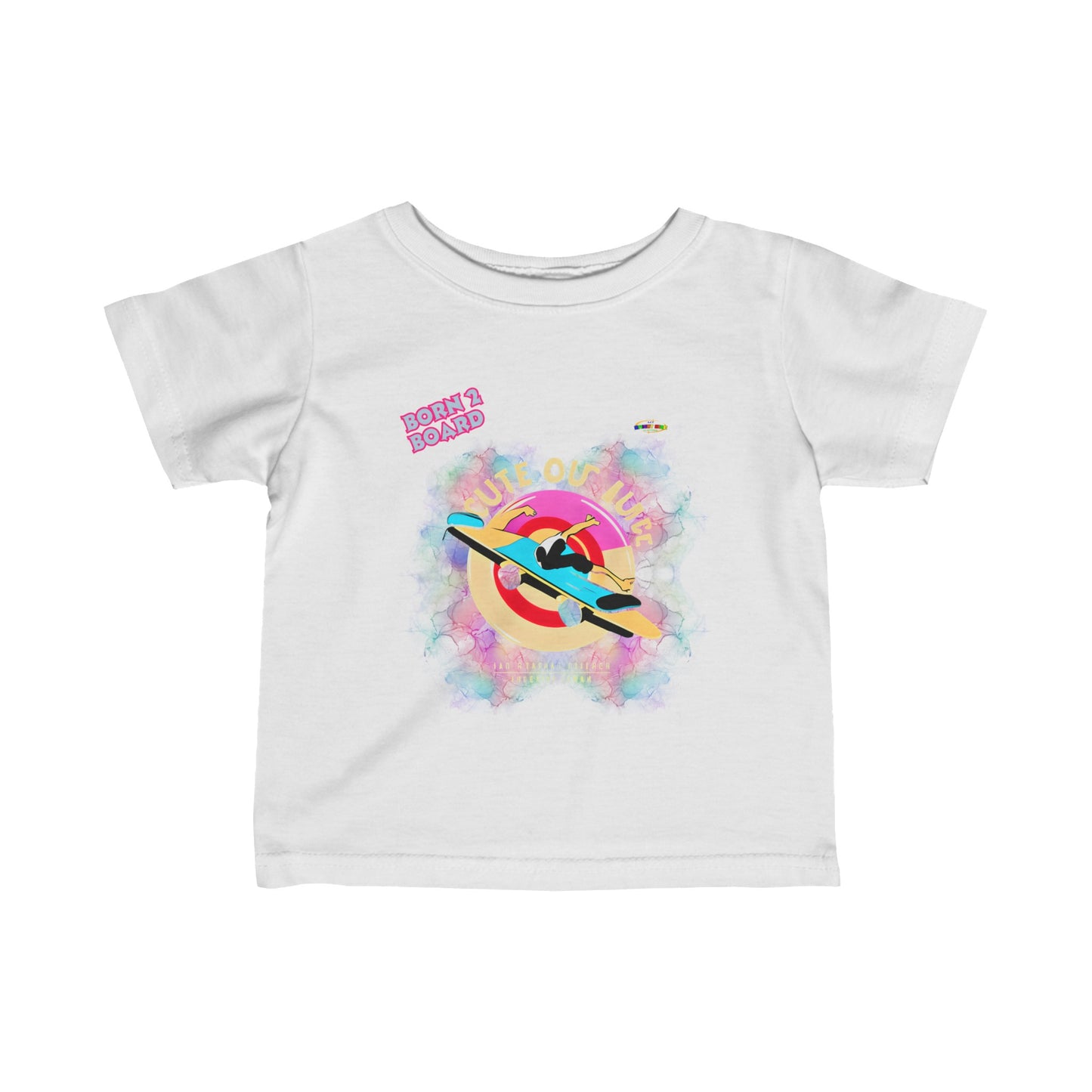 Cute Born 2 Board Pastel Skateboard  Graphic Infant Fine Jersey Tee-My Bright Side Clothing