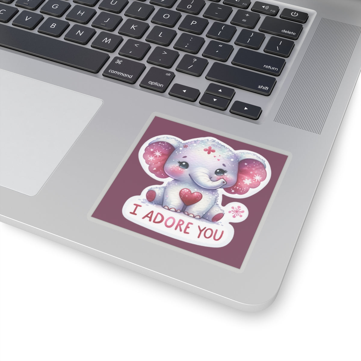 Cute and Sweet Happy Valentines Elephant-Kiss-Cut Sticker-My Bright Side Clothing