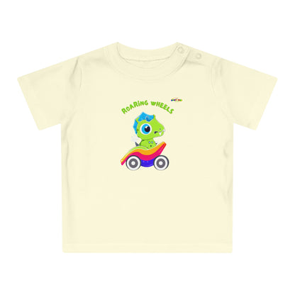 Cute Roaring Wheels Baby Dino Logo Baby T-Shirt -MyBrightSideClothing