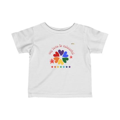 Cute My Love is Colourful heart logo Infant Fine Jersey Tee-My Bright Side Clothing