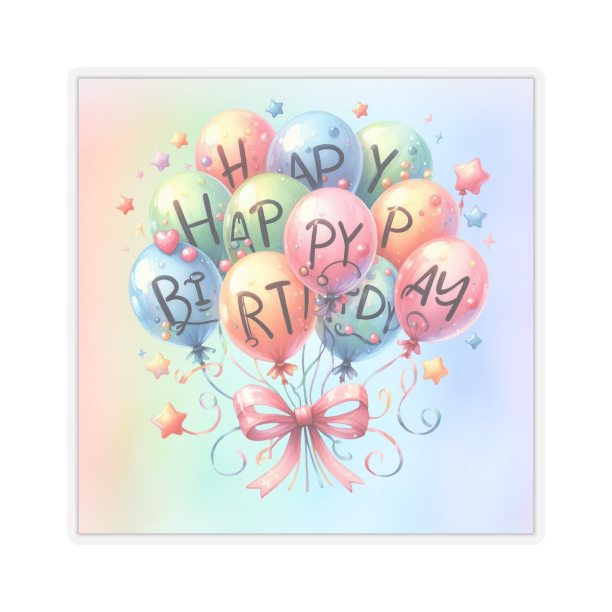 Balloon Happy Birthday Kiss-Cut Sticker-My Bright Side Clothing