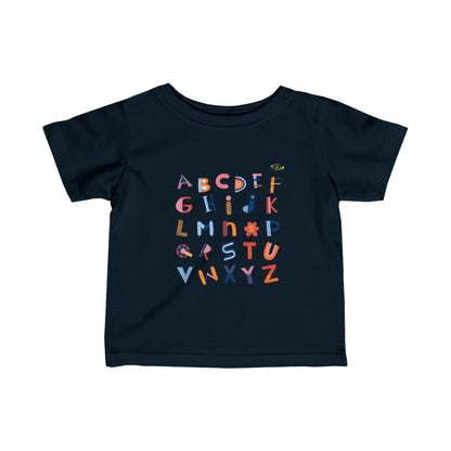 Alphabet Graphic Infant Fine Jersey Tee-My Bright Side Clothing