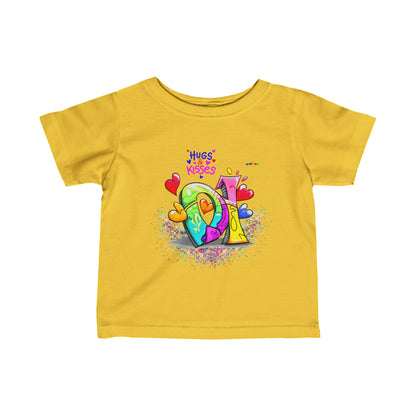 Cute Hugs & Kisses logo Infant Fine Jersey Tee-My Bright Side Clothing