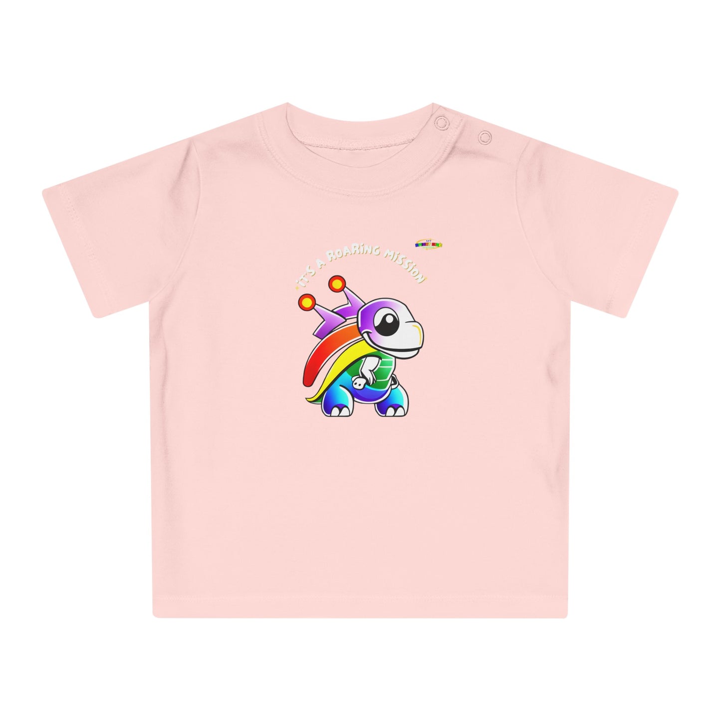 Cute Its a roaring mission super dino Logo Baby T-Shirt -MyBrightSideClothing