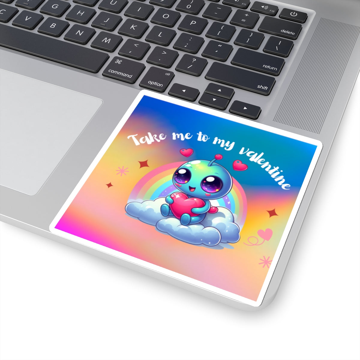 Take me to my Valentine cute baby Alien Valentine Kiss-Cut Sticker-My Bright Side Clothing