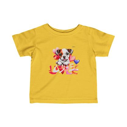 Cute Puppy Love Graphic Infant Fine Jersey Tee-My Bright Side Clothing