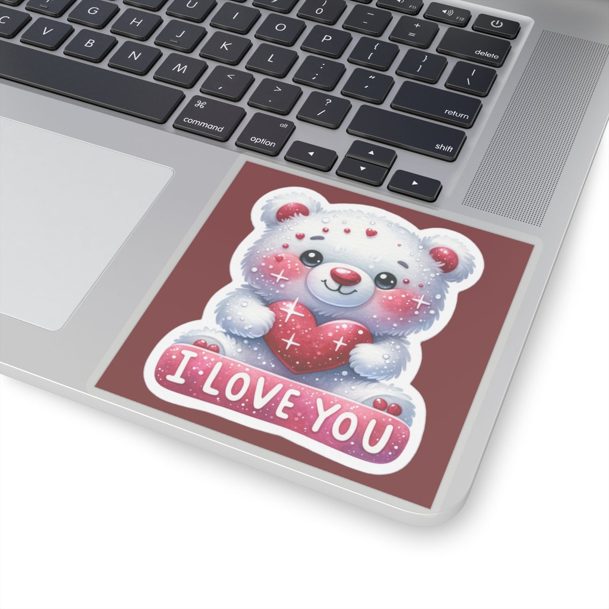 Cute and Sweet Happy Valentines Bear-Kiss-Cut Sticker-My Bright Side Clothing