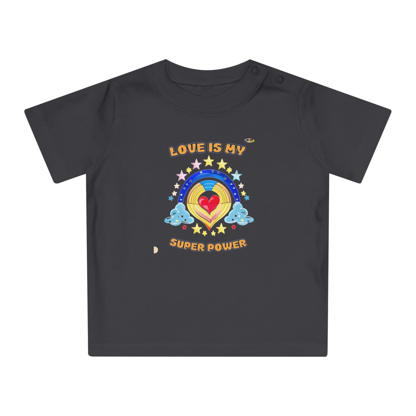 Love is My Super Power Rainbow and Heart Graphic Baby T-Shirt-My Bright Side Clothing