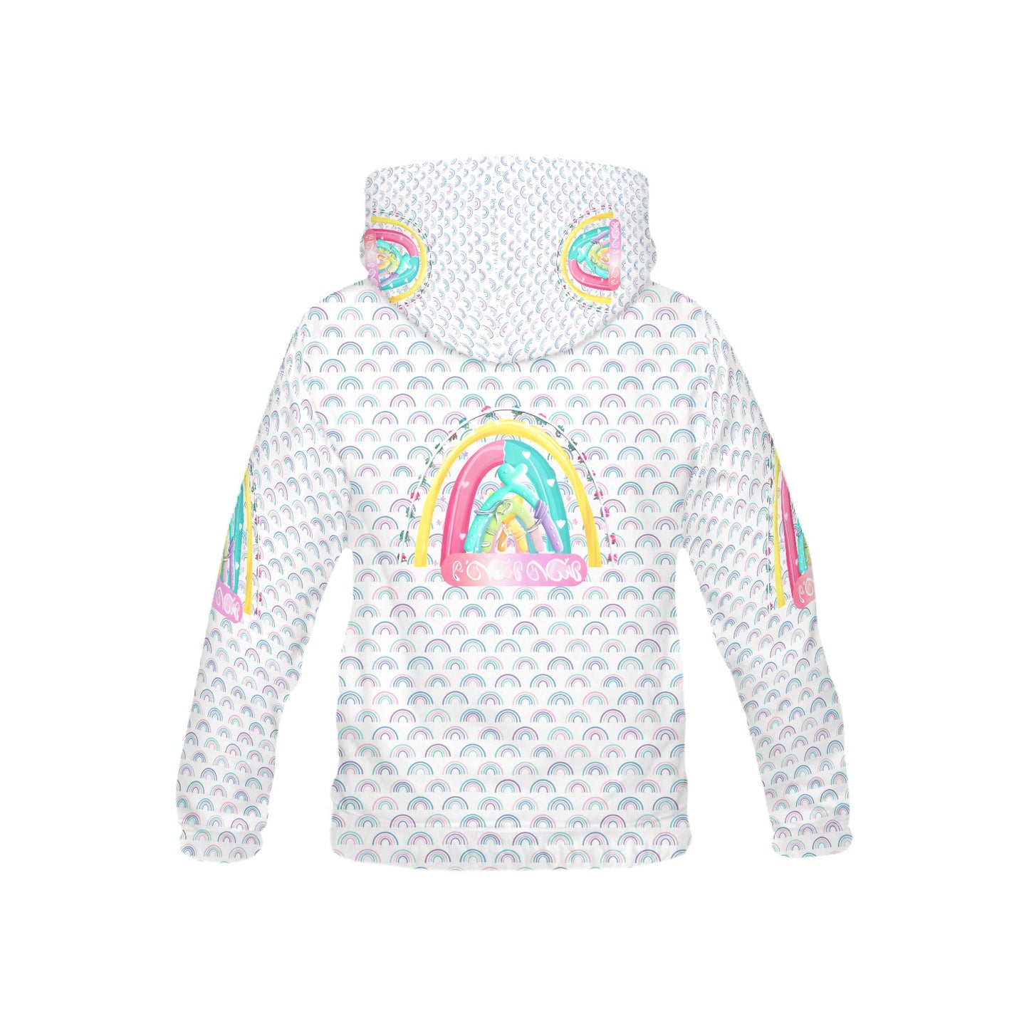 Pastel Rainbow Graphic and Pattern Children's Hoodie-My Bright Side Clothing