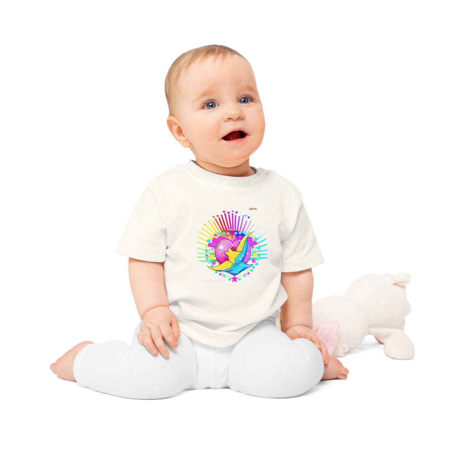 Cute Pastel Sending Love Heart Rainbow Baby T-Shirt-My Bright Side Clothing