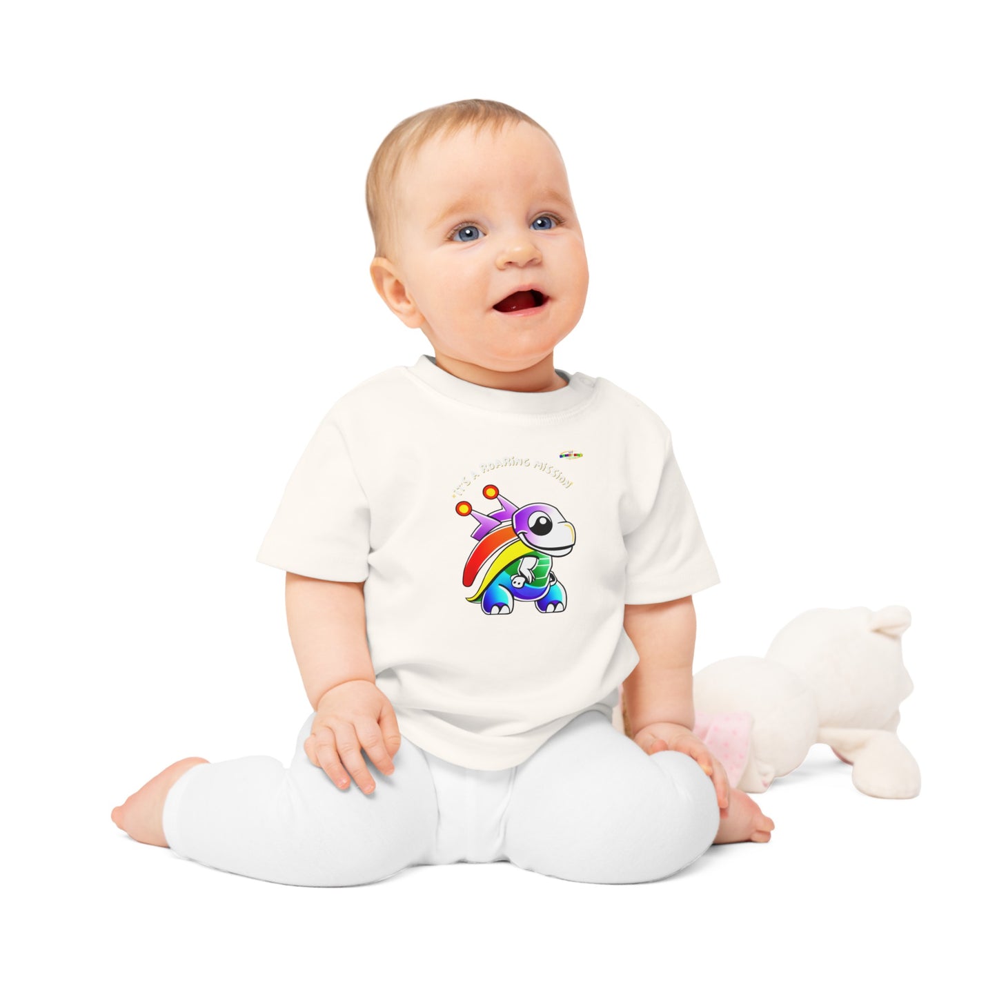 Cute Its a roaring mission super dino Logo Baby T-Shirt -MyBrightSideClothing