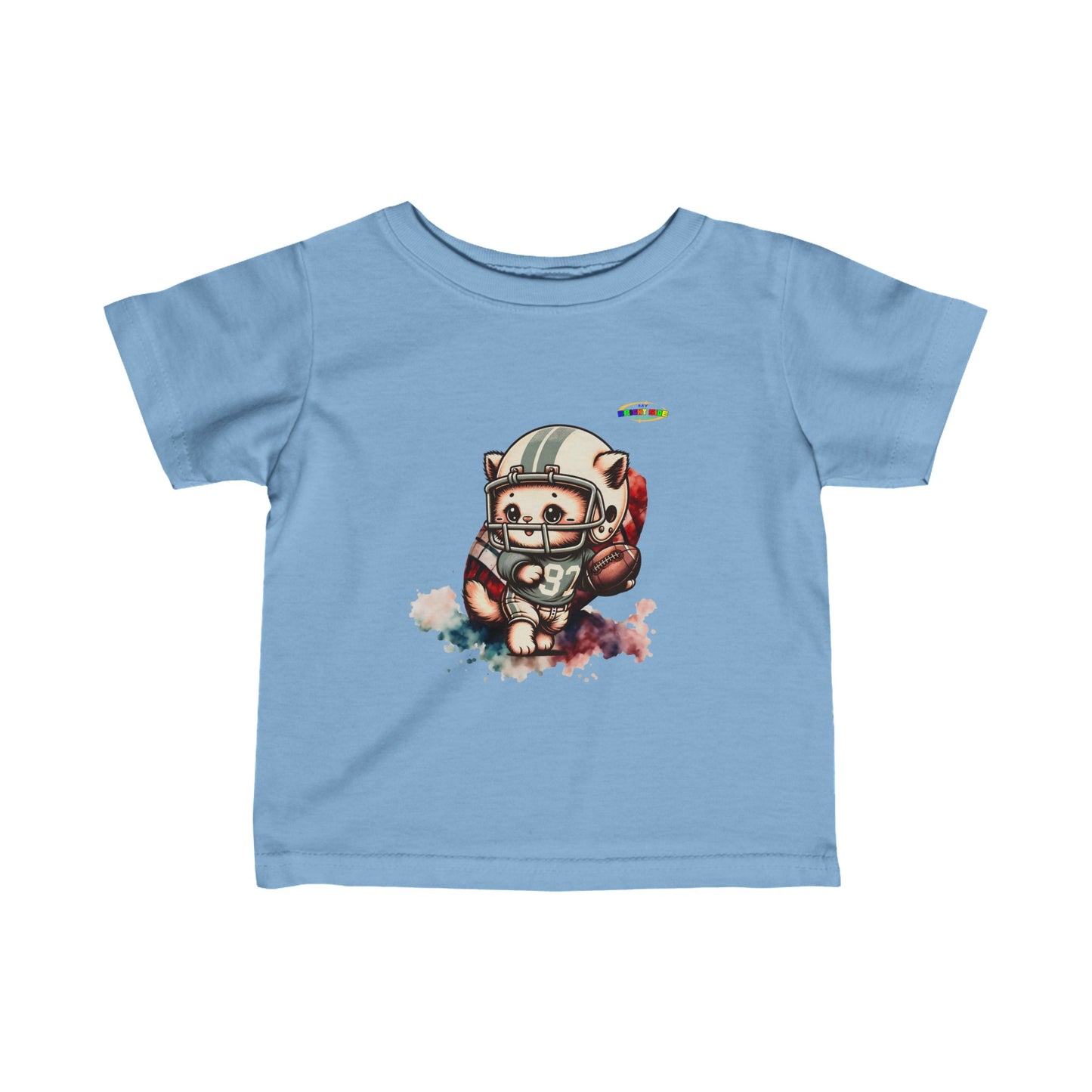 Cute Kitten Playing Football Infant Fine Jersey Tee-My Bright Side Clothing