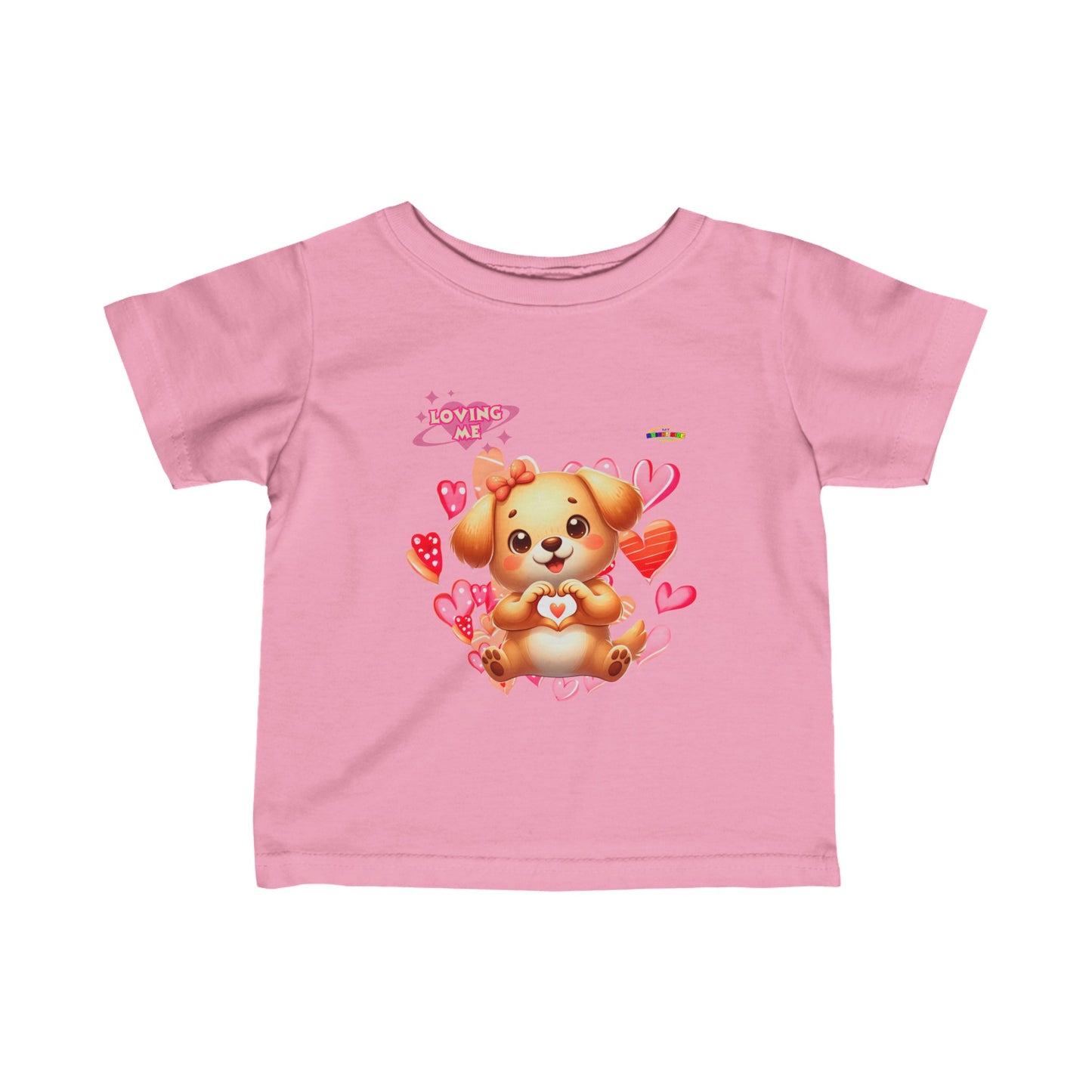 Cute Loving me Loving You Heart Puppy Infant Fine Jersey Tee-My Bright Side Clothing