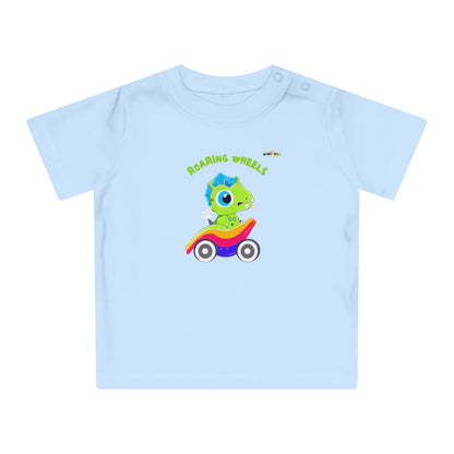 Cute Roaring Wheels Baby Dino Logo Baby T-Shirt -MyBrightSideClothing