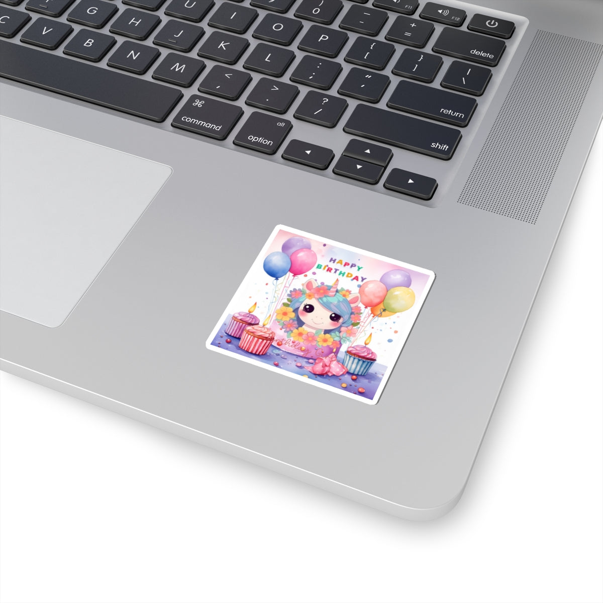 Cute Happy Birthday Pastel Unicorn Kiss-Cut Sticker--My Bright Side Clothing