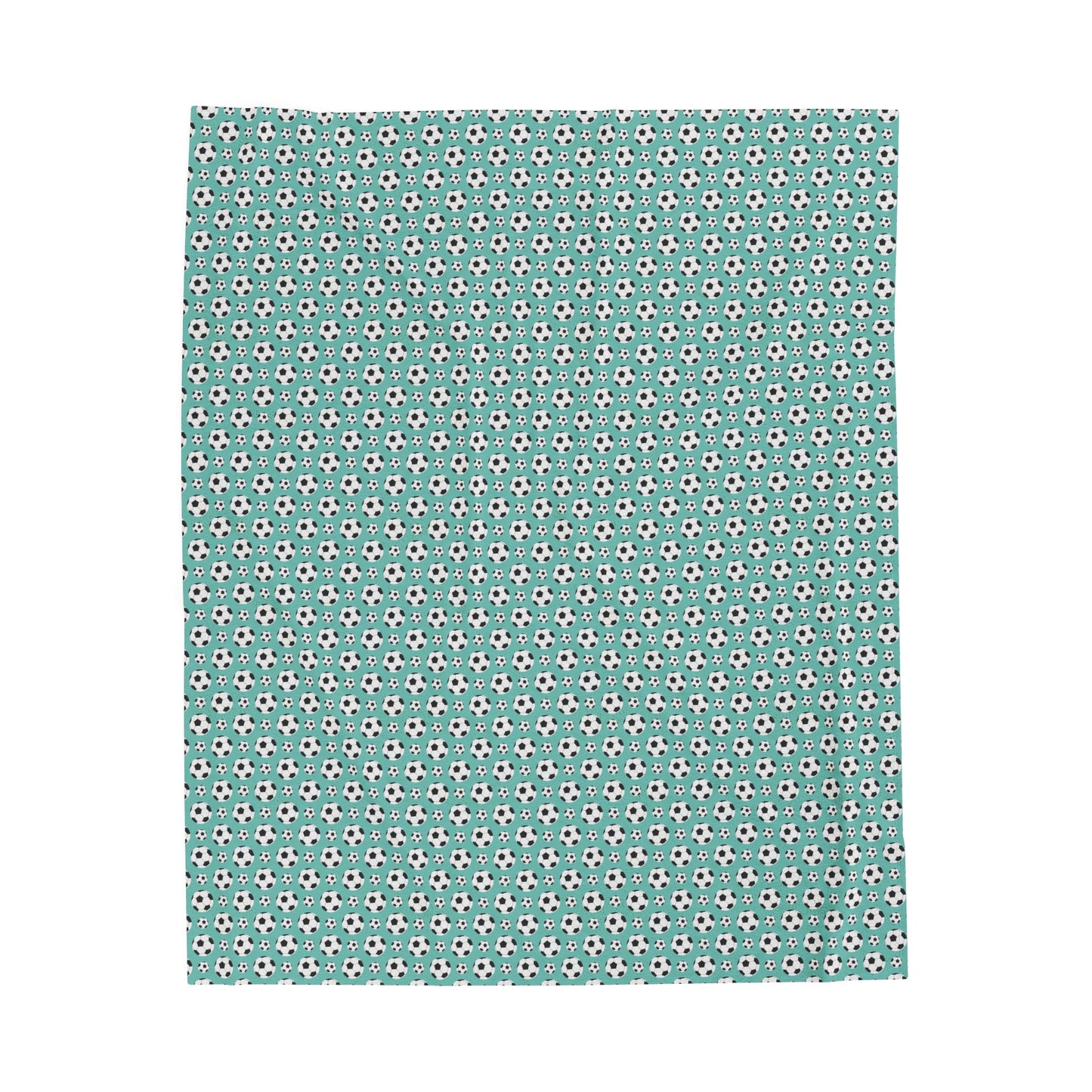 Teal Pastel Soccer plush velveteen blanket-My Bight Side Clothing