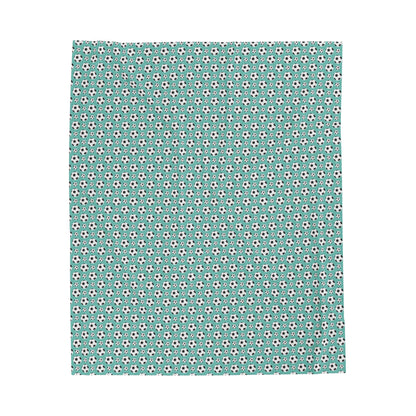 Teal Pastel Soccer plush velveteen blanket-My Bight Side Clothing