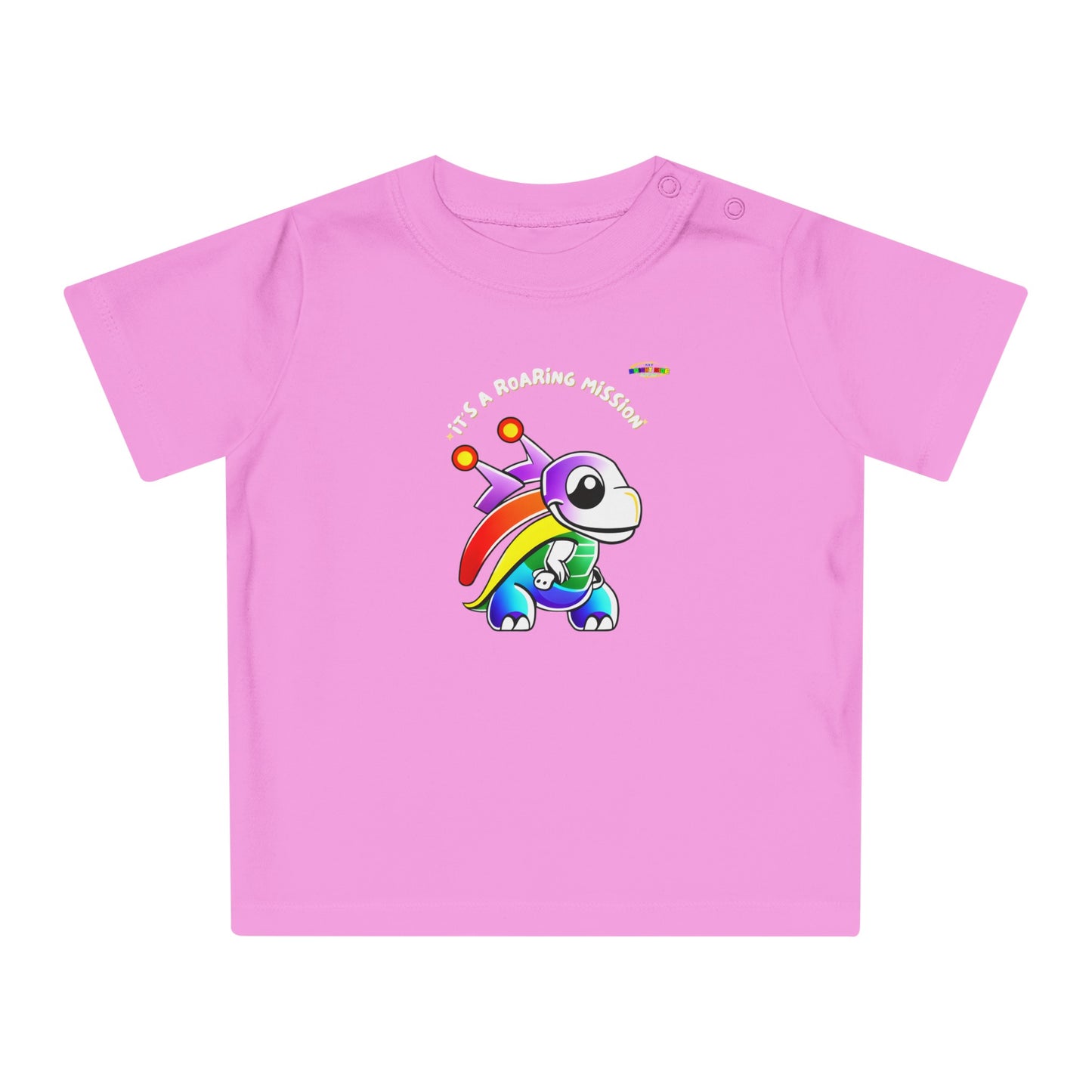 Cute Its a roaring mission super dino Logo Baby T-Shirt -MyBrightSideClothing