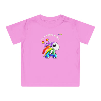 Cute Its a roaring mission super dino Logo Baby T-Shirt -MyBrightSideClothing