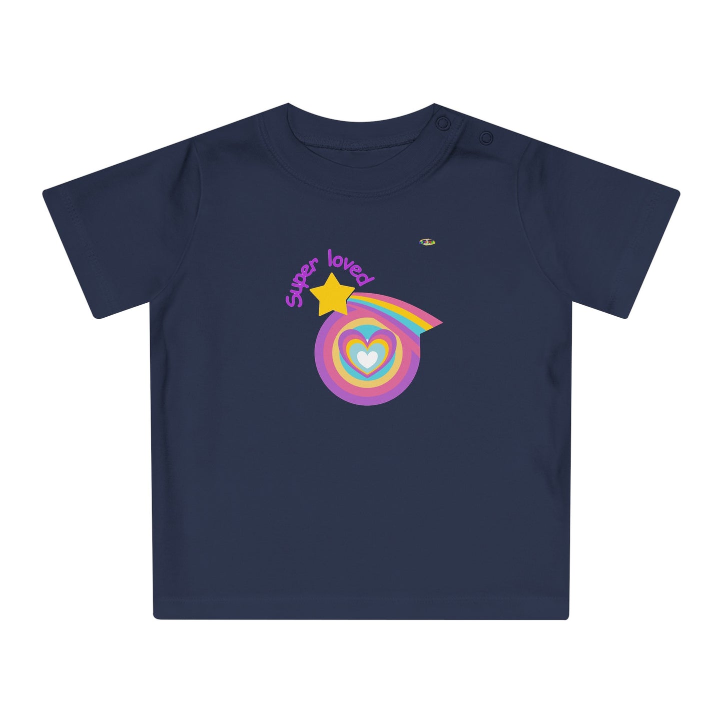 Cute Super Loved Rainbow Star Logo Baby T-Shirt-My Bright Side Clothing