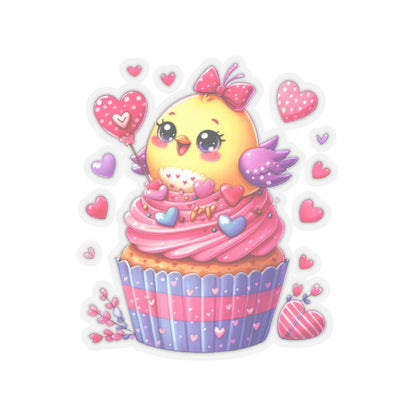 Cute and Sweet Little Cupcake Chick Valentines -Kiss-Cut Sticker-My Bright Side Clothing