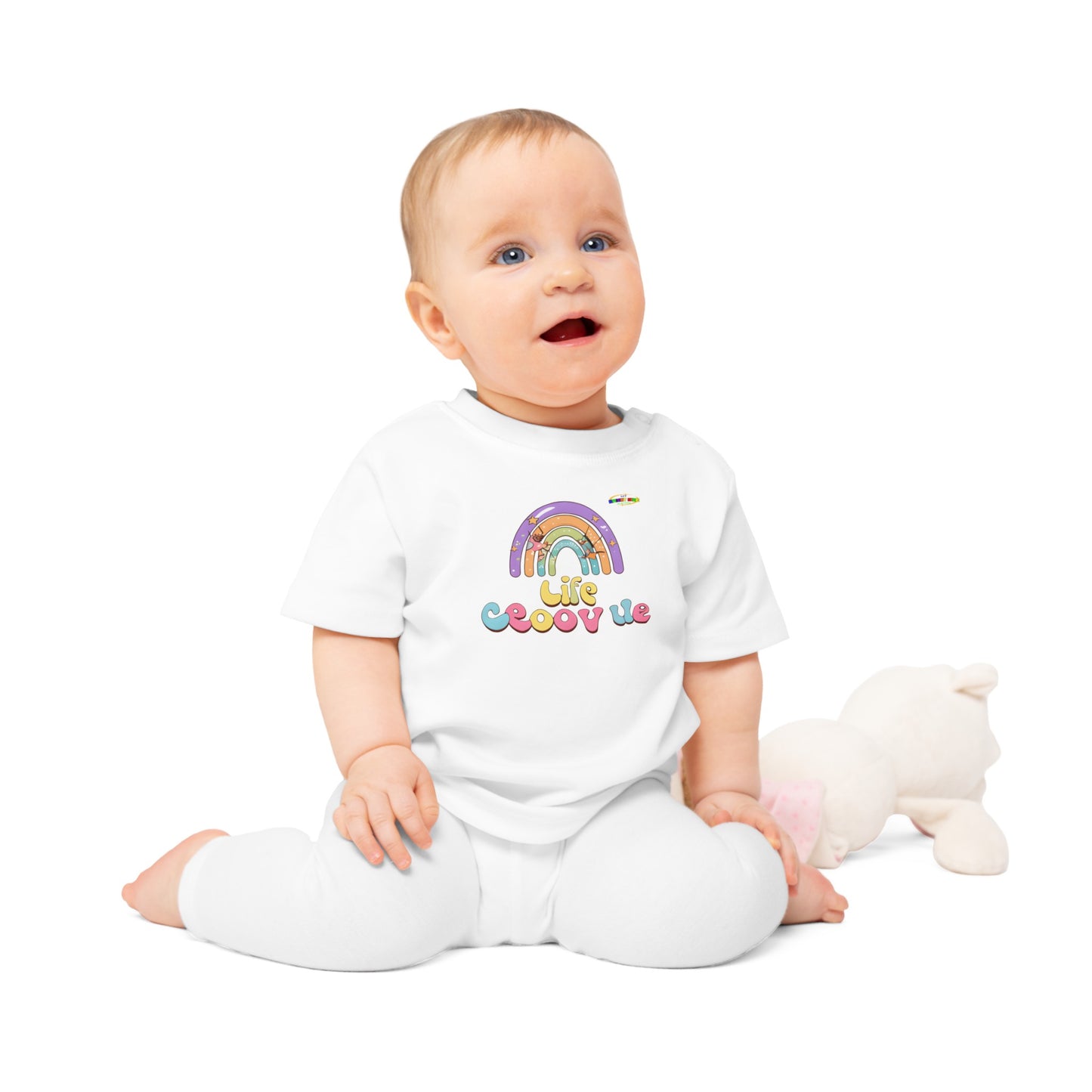 Cute Groovin Life Rainbow Logo Baby T-Shirt -MyBrightSideClothing