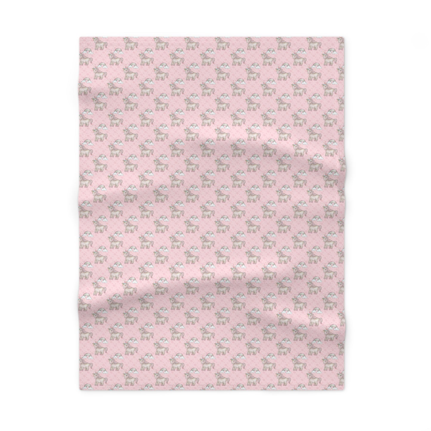 Pastel Pink Rainbow Unicorn Pattern Soft Fleece Baby Blanket-MyBrightSideClothing