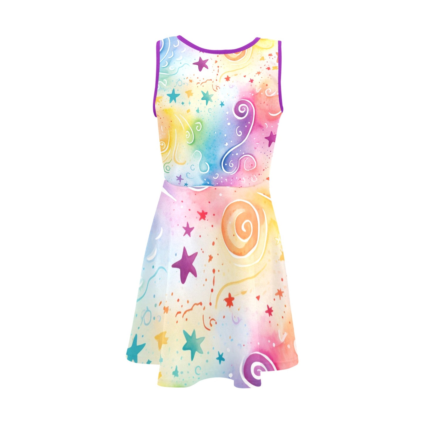 Beautiful Rainbow Pastel Swirls Children's Sleeveless Sundress  -My Bright Side Clothing