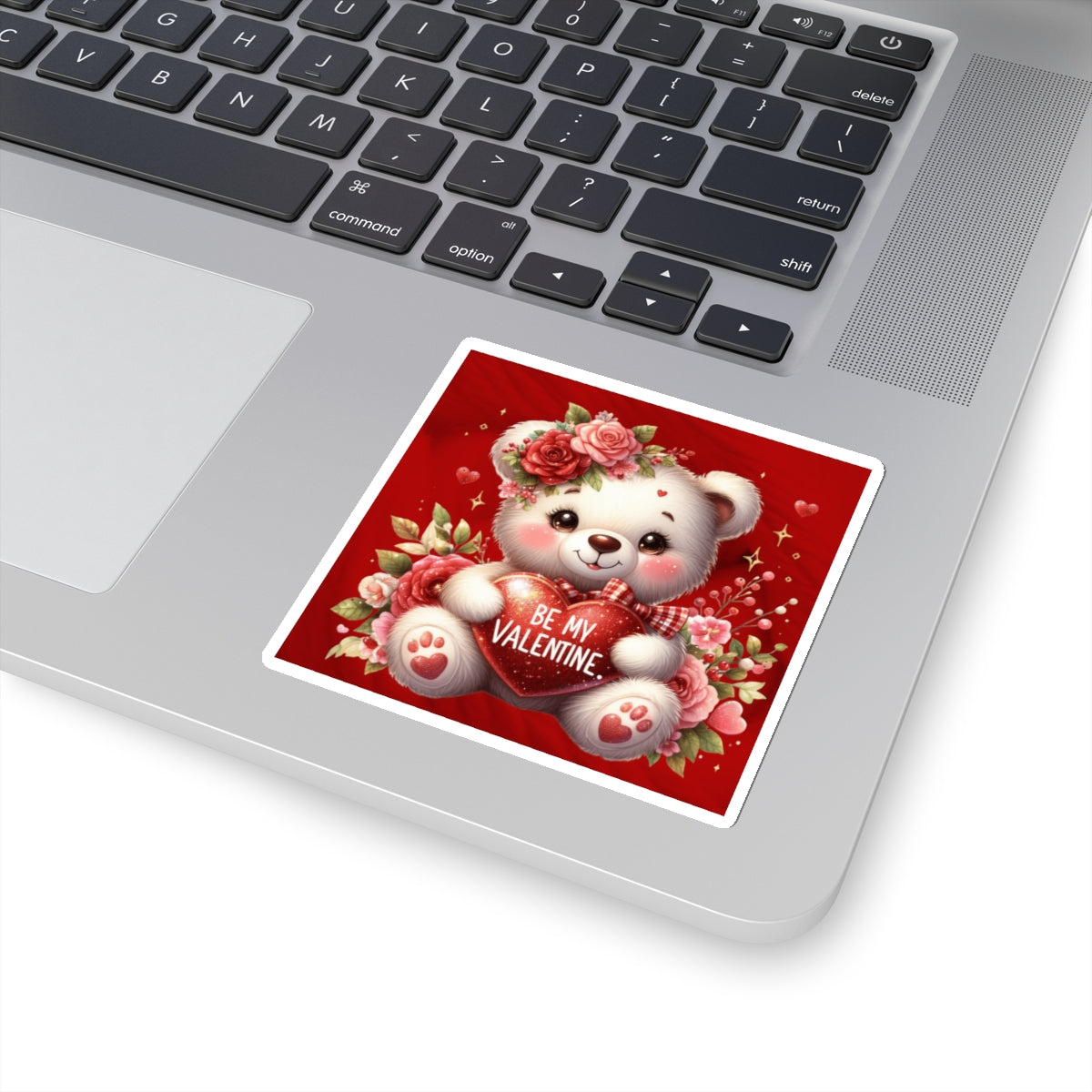 Cute Teddy Bear Valentines Kiss-Cut Sticker-My Bright Side Clothing