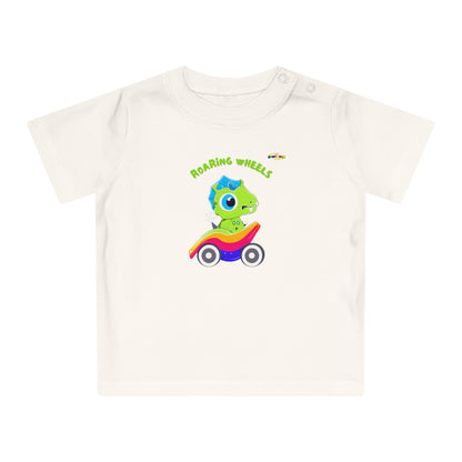 Cute Roaring Wheels Baby Dino Logo Baby T-Shirt -MyBrightSideClothing