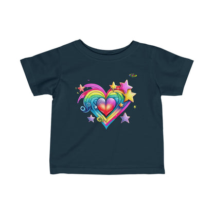 Cute Rainbow Heart Infant Fine Jersey Tee-My Bright Side Clothing