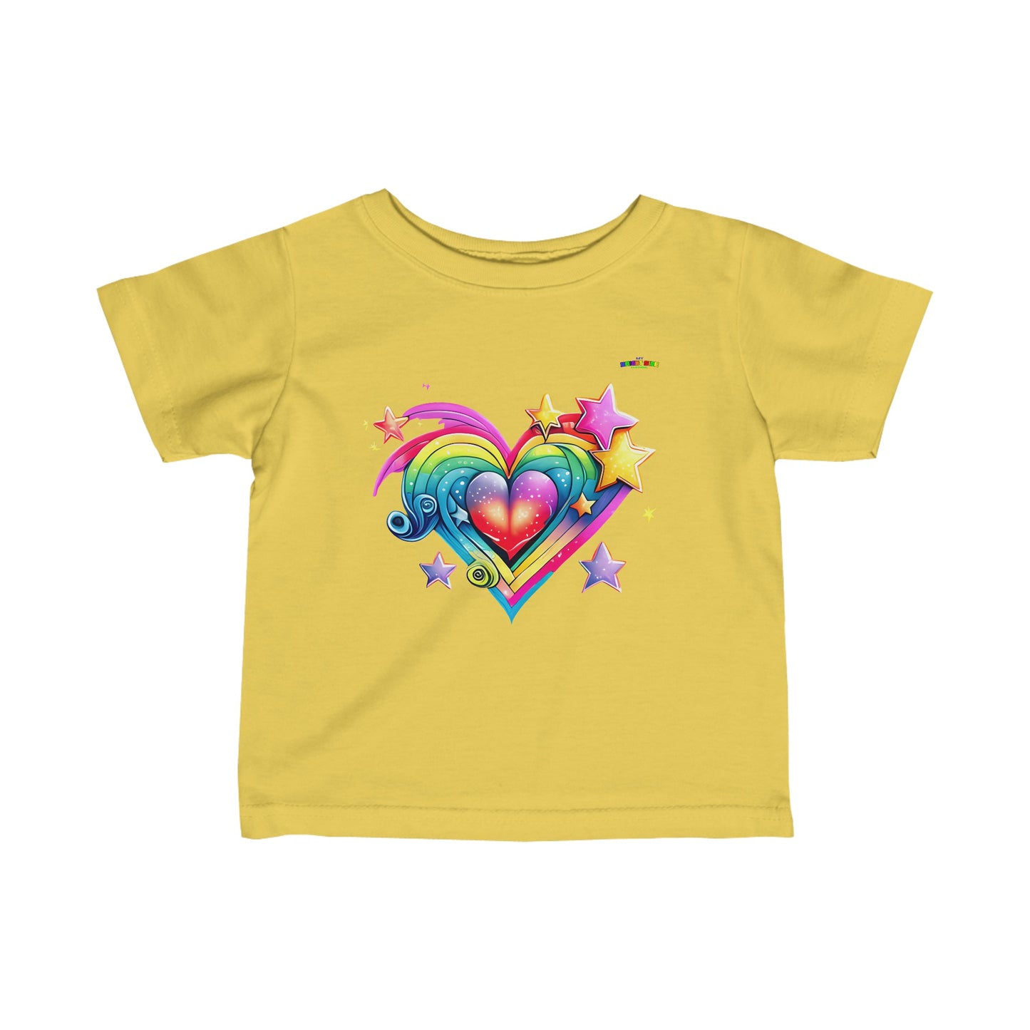 Cute Rainbow Heart Infant Fine Jersey Tee-My Bright Side Clothing