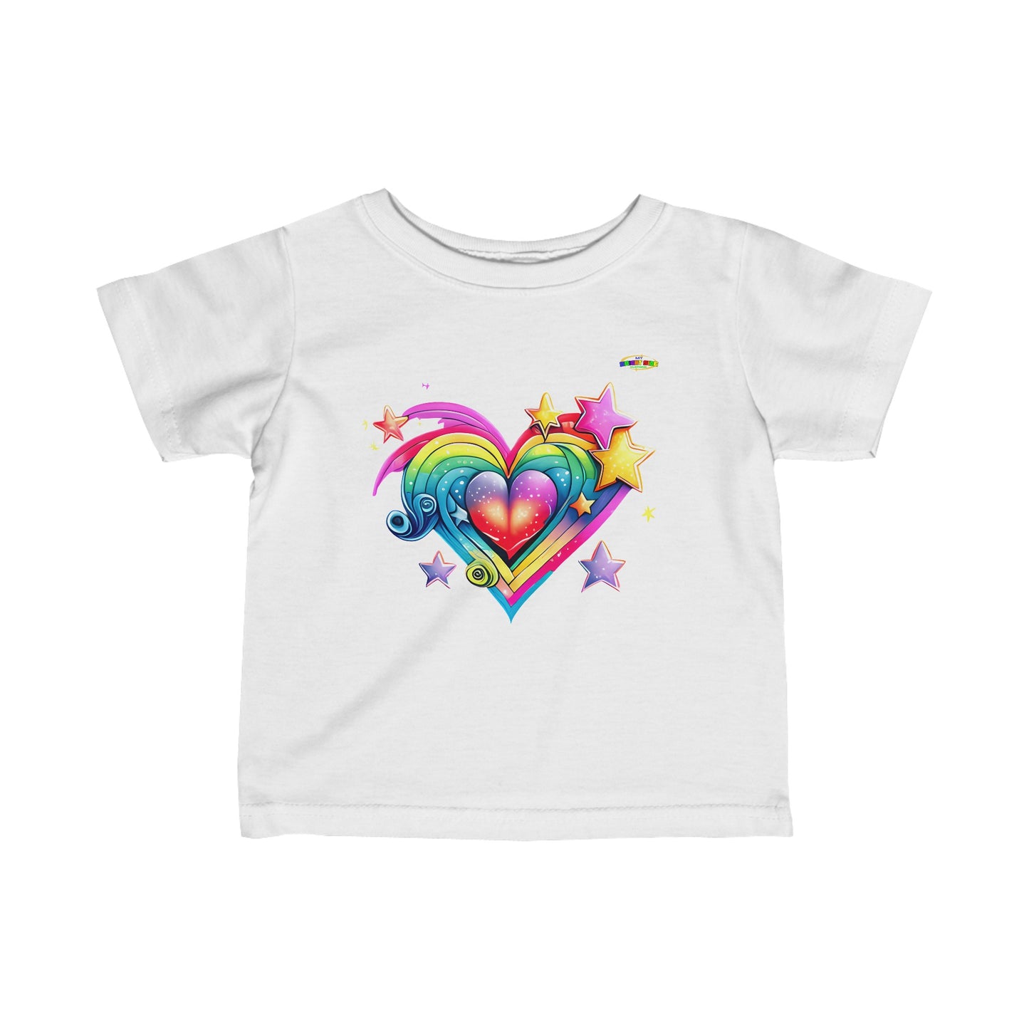 Cute Rainbow Heart Infant Fine Jersey Tee-My Bright Side Clothing