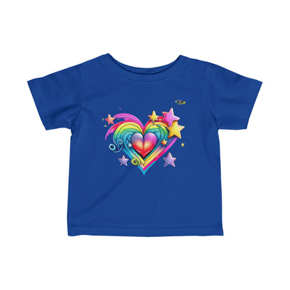 Cute Rainbow Heart Infant Fine Jersey Tee-My Bright Side Clothing