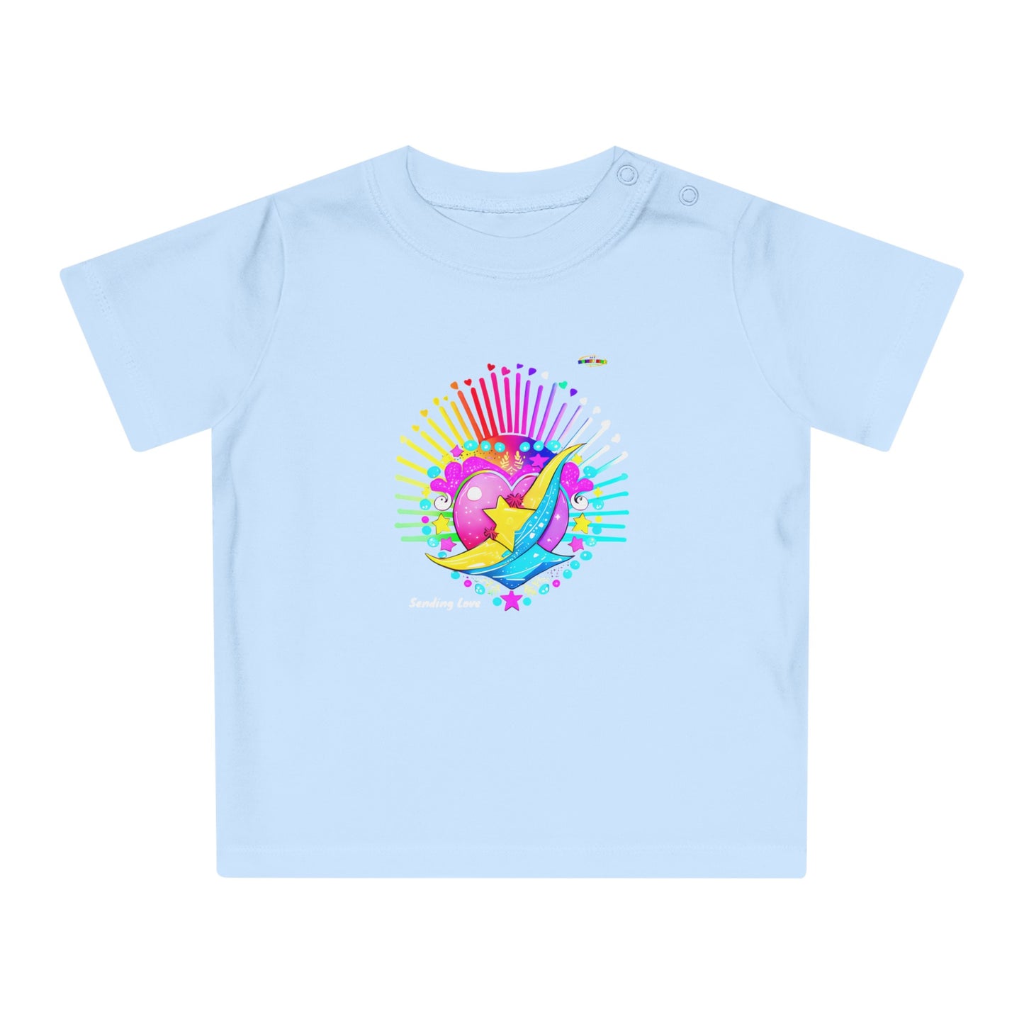 Cute Pastel Sending Love Heart Rainbow Baby T-Shirt-My Bright Side Clothing