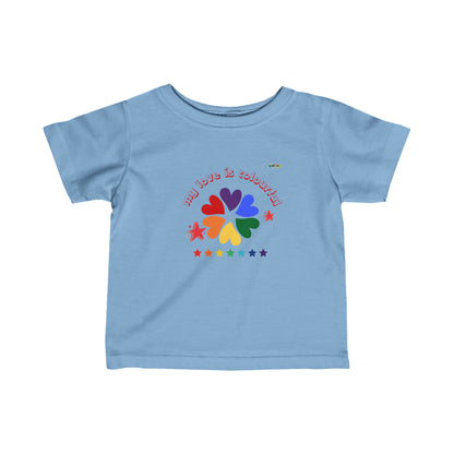 Cute My Love is Colourful heart logo Infant Fine Jersey Tee-My Bright Side Clothing