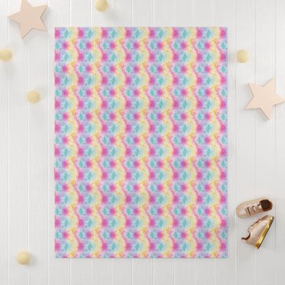 Pastel tie dye Pattern Soft Fleece Baby Blanket-MyBrightSideClothing