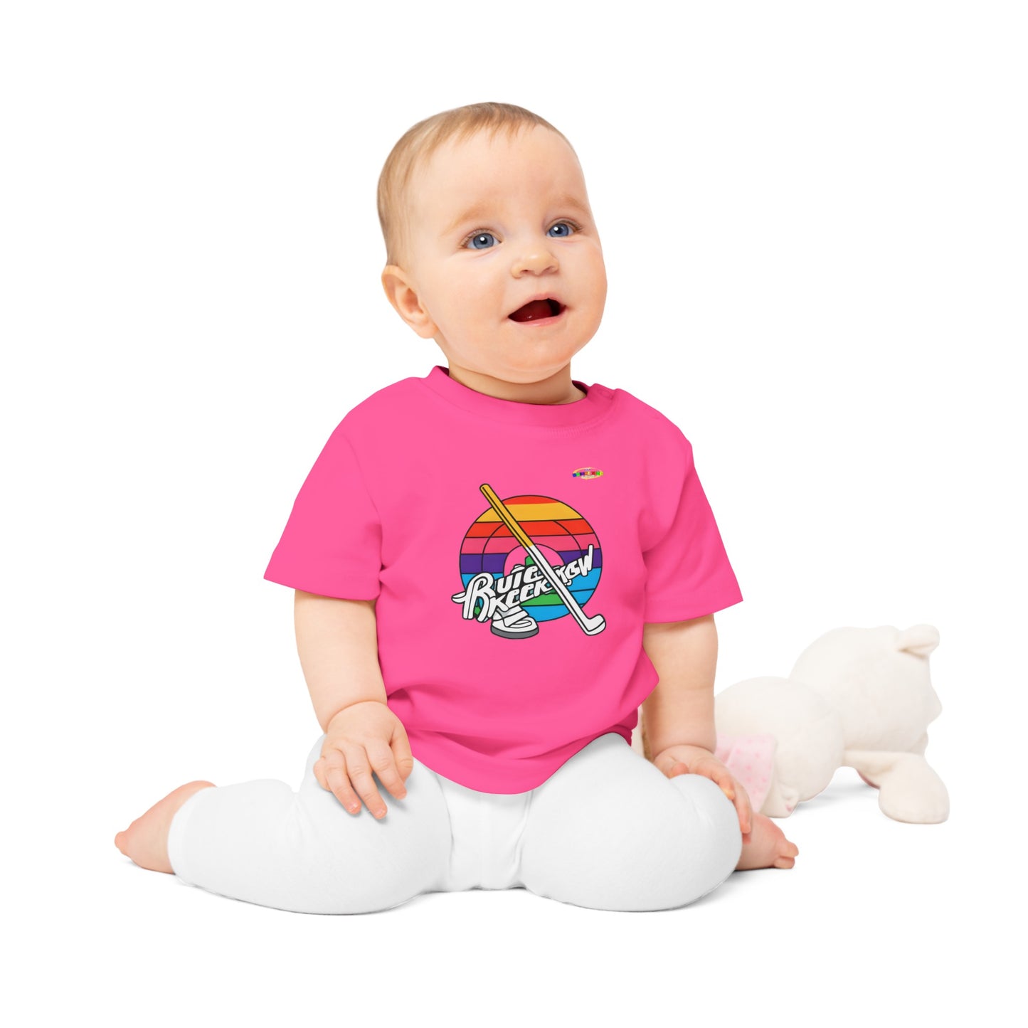 Cute Rainbow Circle Hockey Power logo Baby T-Shirt-MyBrightSideClothing