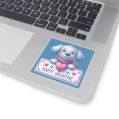 Cute and Sweet Happy Valentines Puppy-Kiss-Cut Sticker-My Bright Side Clothing