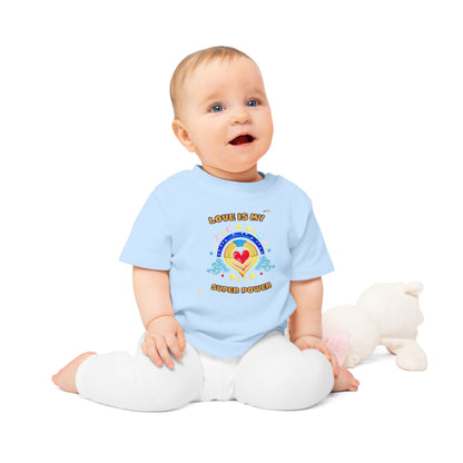 Love is My Super Power Rainbow and Heart Graphic Baby T-Shirt-My Bright Side Clothing