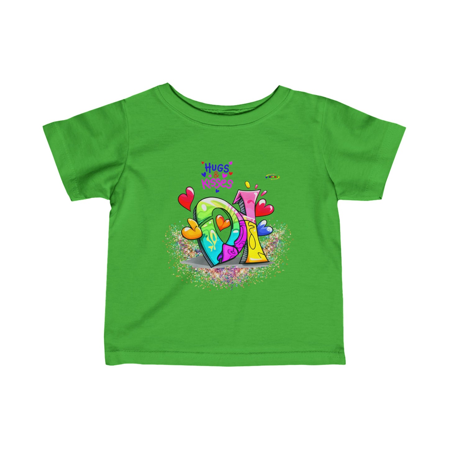 Cute Hugs & Kisses logo Infant Fine Jersey Tee-My Bright Side Clothing