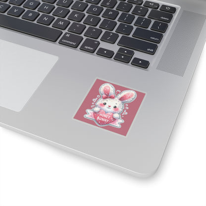 Cute and Sweet Happy Valentines Bunny-Kiss-Cut Sticker-My Bright Side Clothing