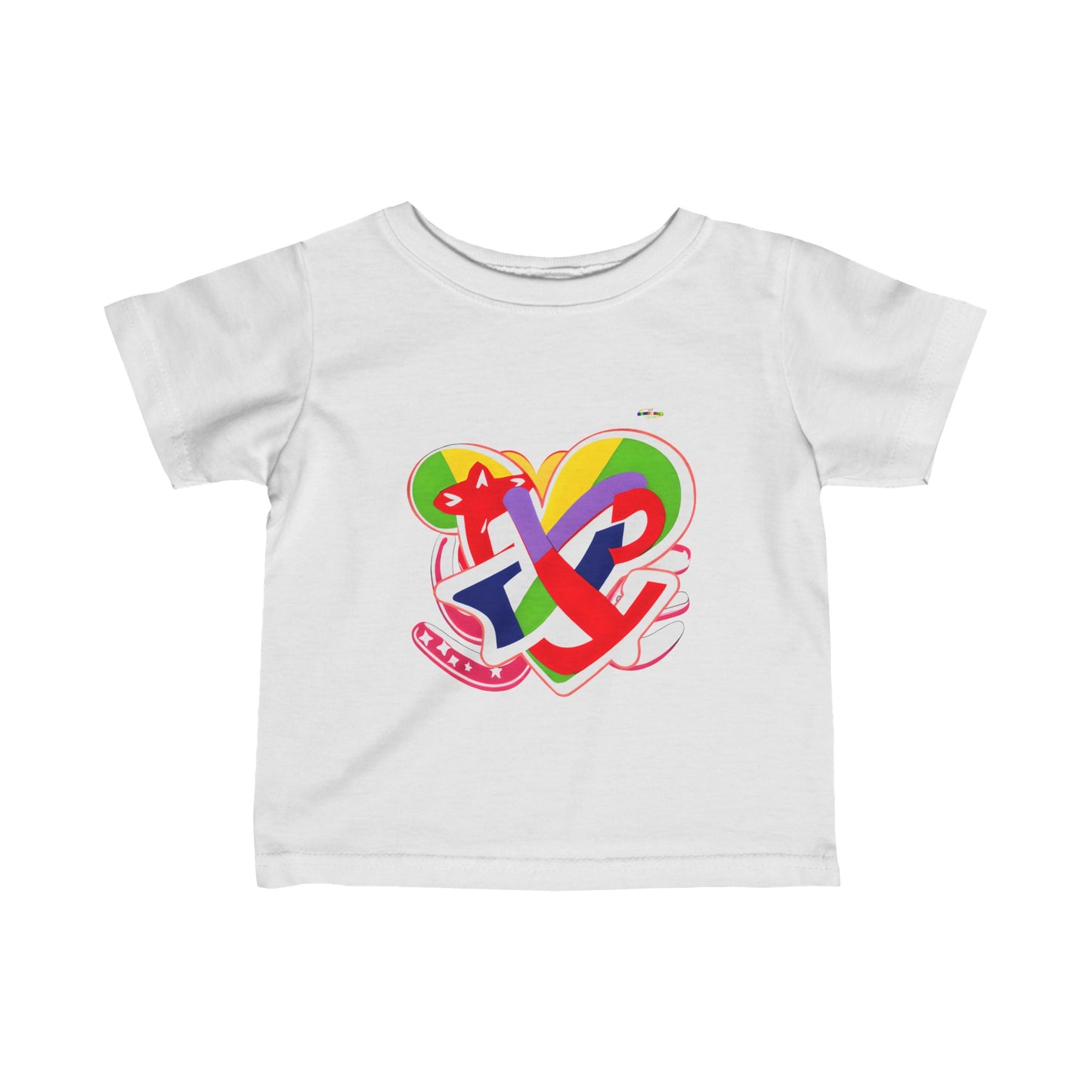 Cute Rainbow Heart Infant Fine Jersey Tee  -My Bright Side Clothing