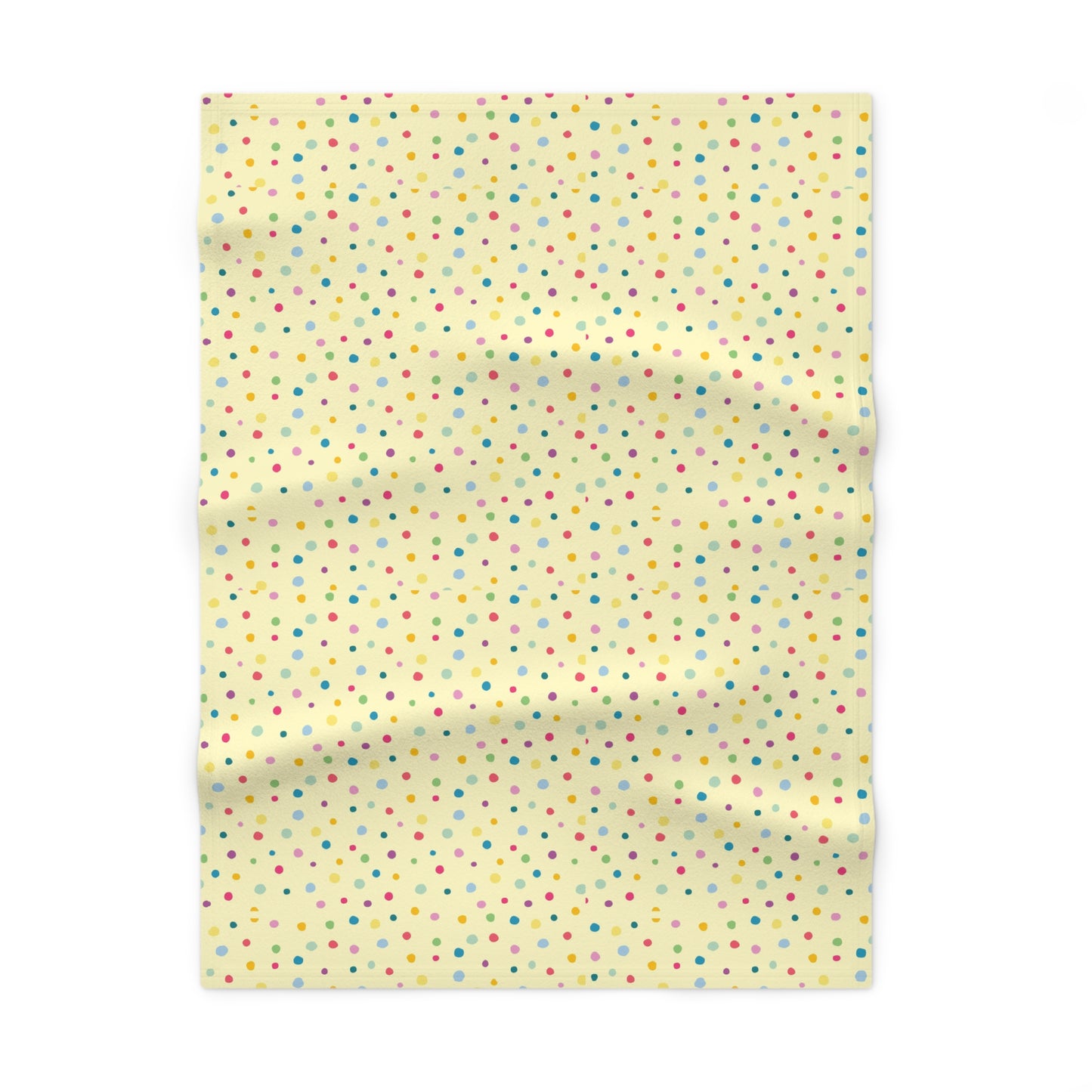 Cute Pastel Yellow Rainbow Polkadot Pattern Soft Fleece Baby Blanket--My Bright Side Clothing