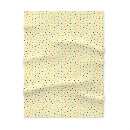 Cute Pastel Yellow Rainbow Polkadot Pattern Soft Fleece Baby Blanket--My Bright Side Clothing