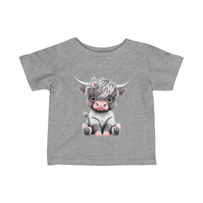 Cute Boho Baby Cow Infant Fine Jersey Tee--My Bright Side Clothing