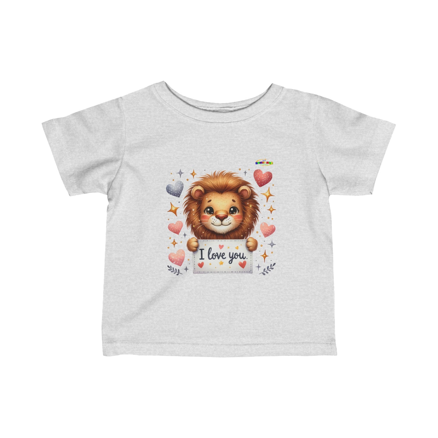 Cute Cute I Love You Lion Infant Fine Jersey Tee-My Bright Side Clothing